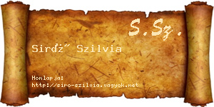 Siró Szilvia névjegykártya